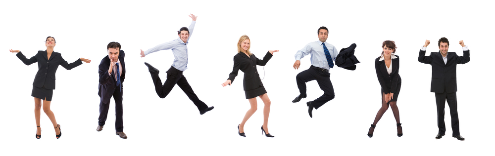 Happy people dancing